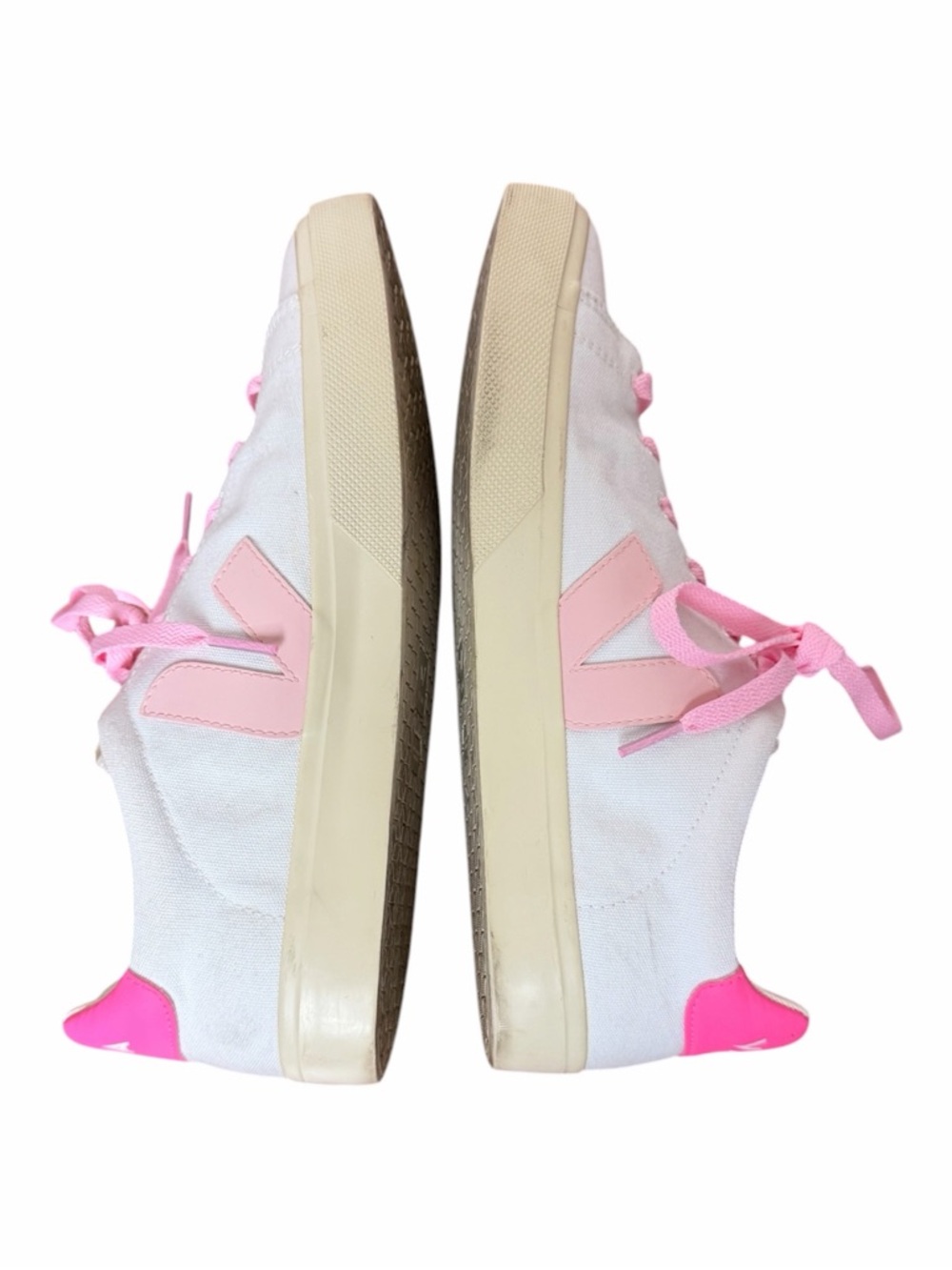 Veja V-10 White Sneakers with Pink Accents eco friendly size 9.5 - Picture 5 of 11